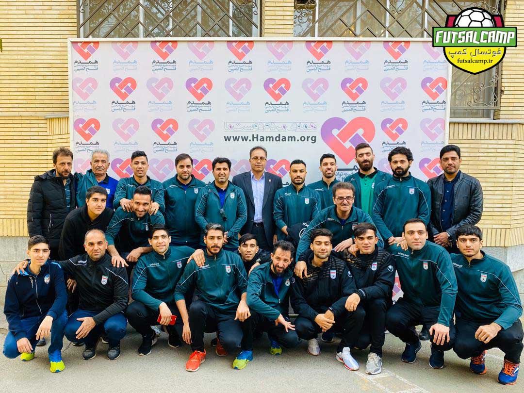 دیدار تیم ملی فوتسال از موسسه خیریه همدم مشهد